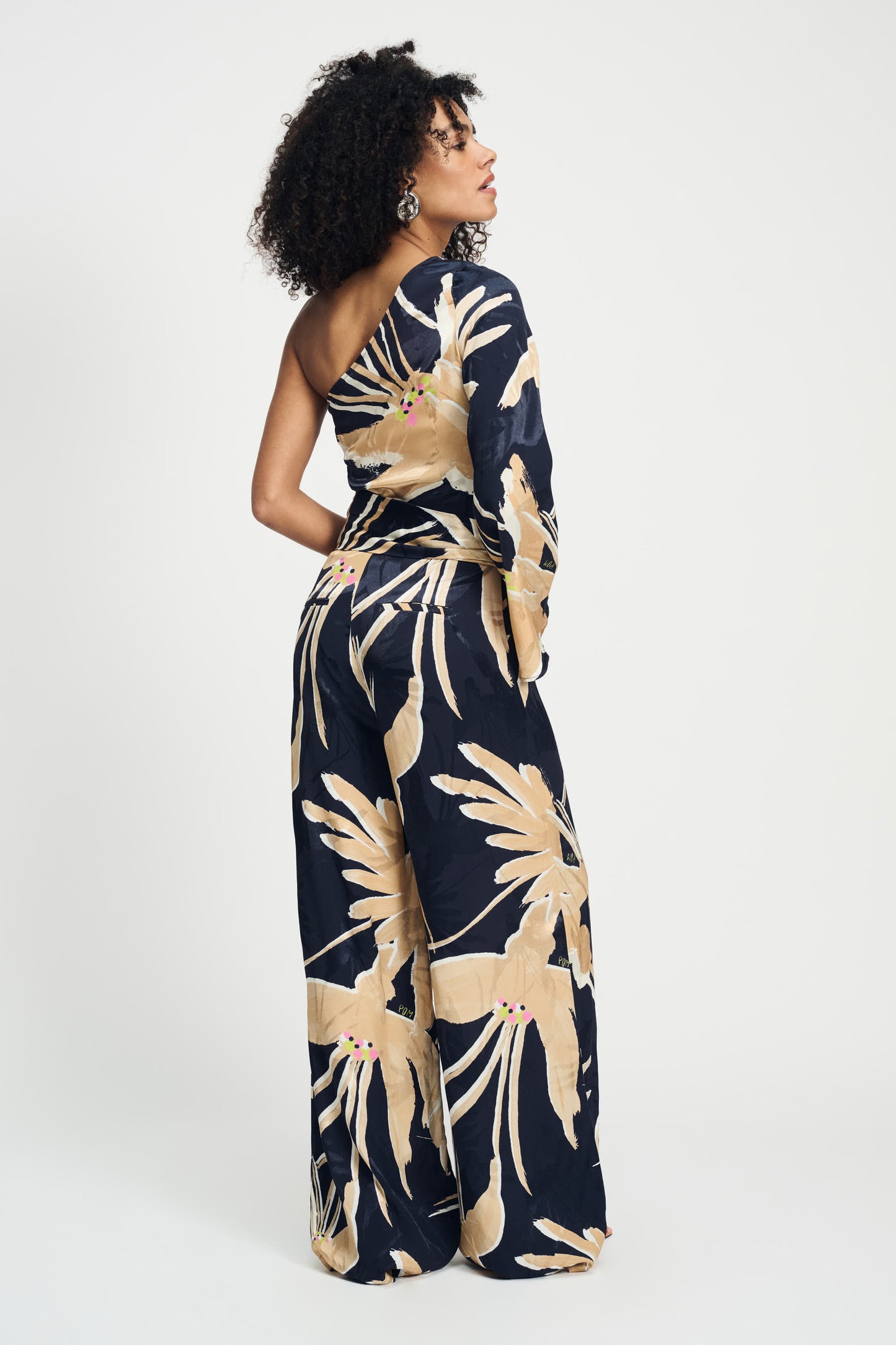 Pom One Shouldered Jumpsuit, Artisan Sand