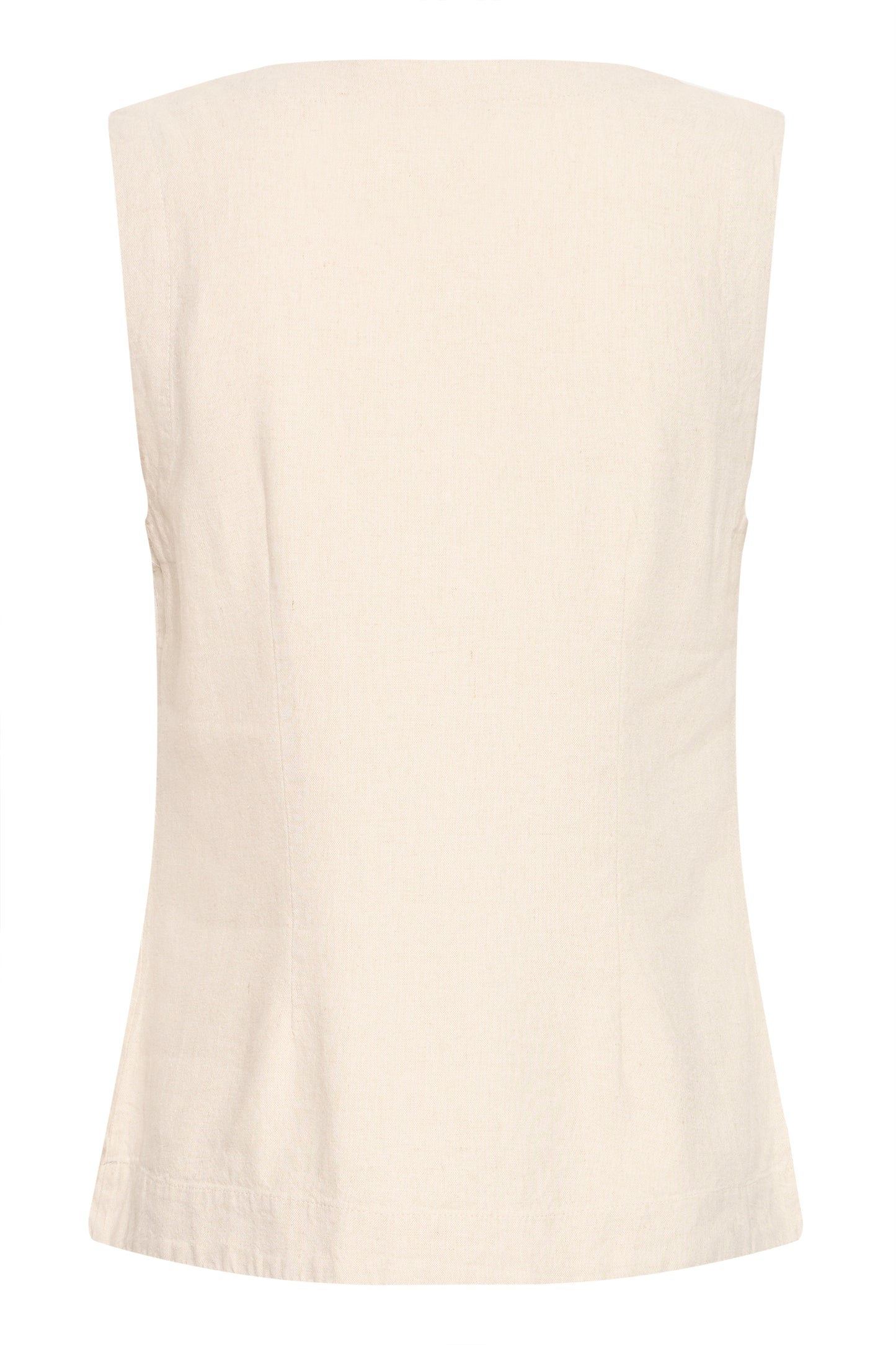 Ichi Linno Waistcoat, Ecru Striped