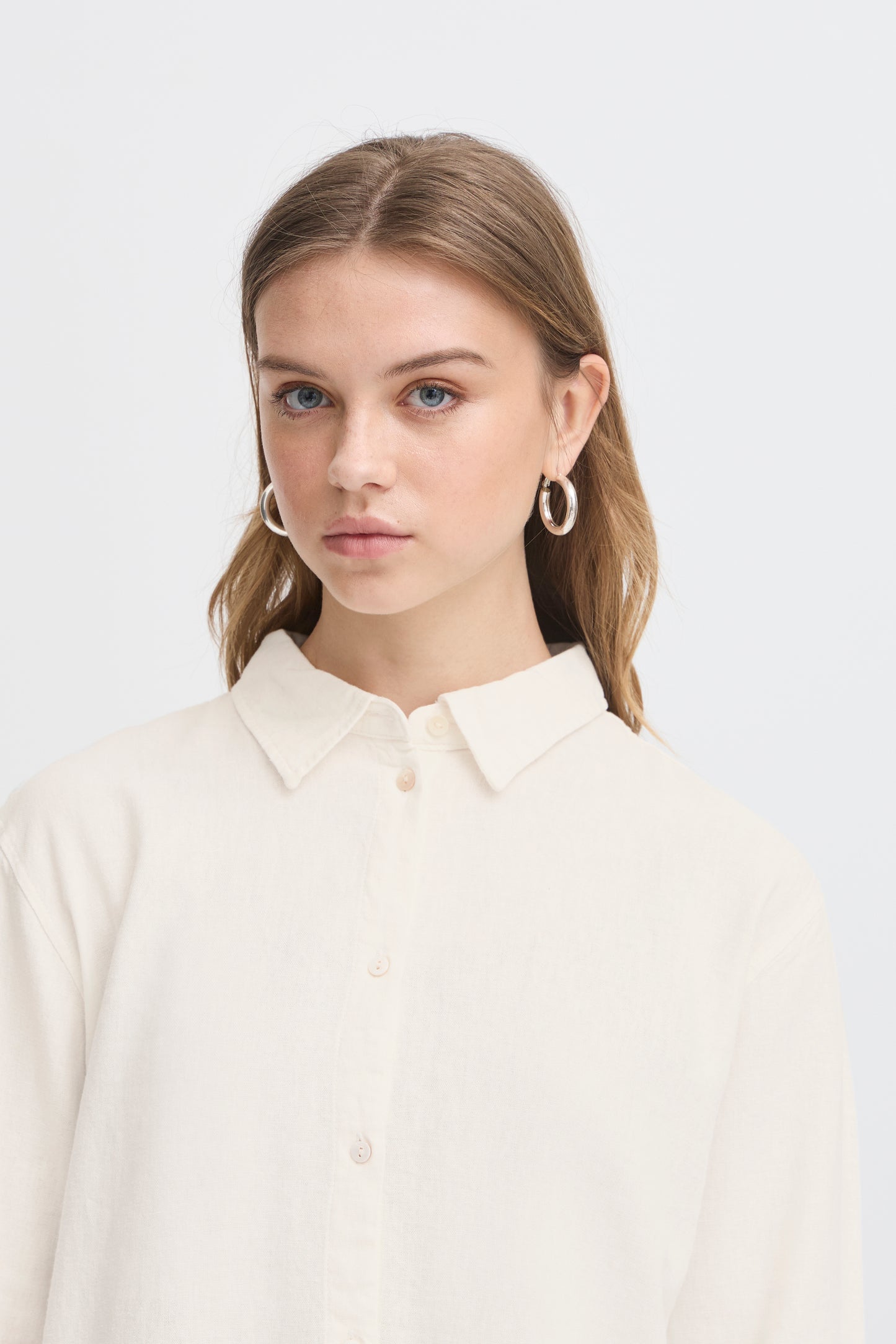 Ichi Linno Shirt, Ecru