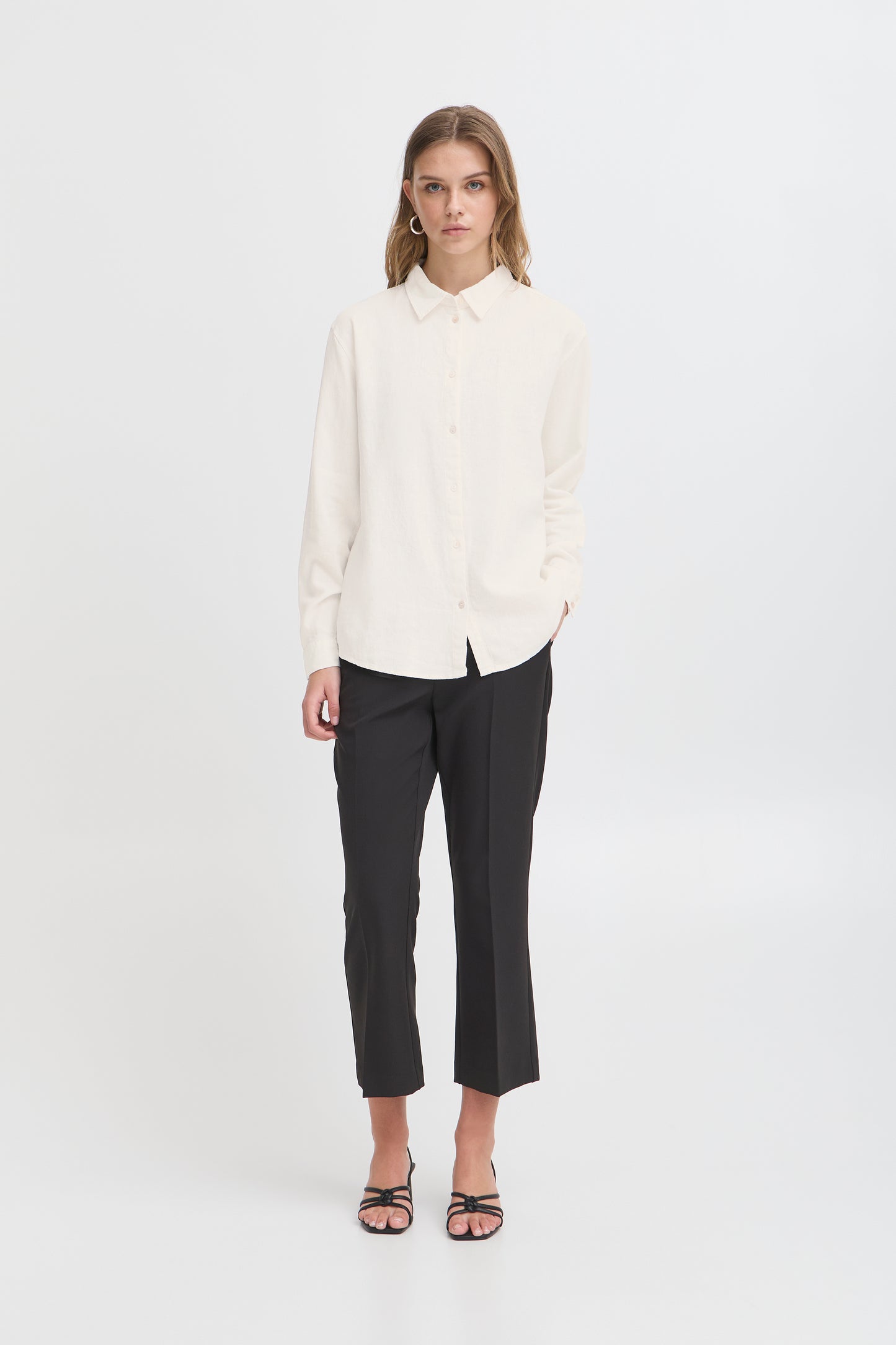 Ichi Linno Shirt, Ecru