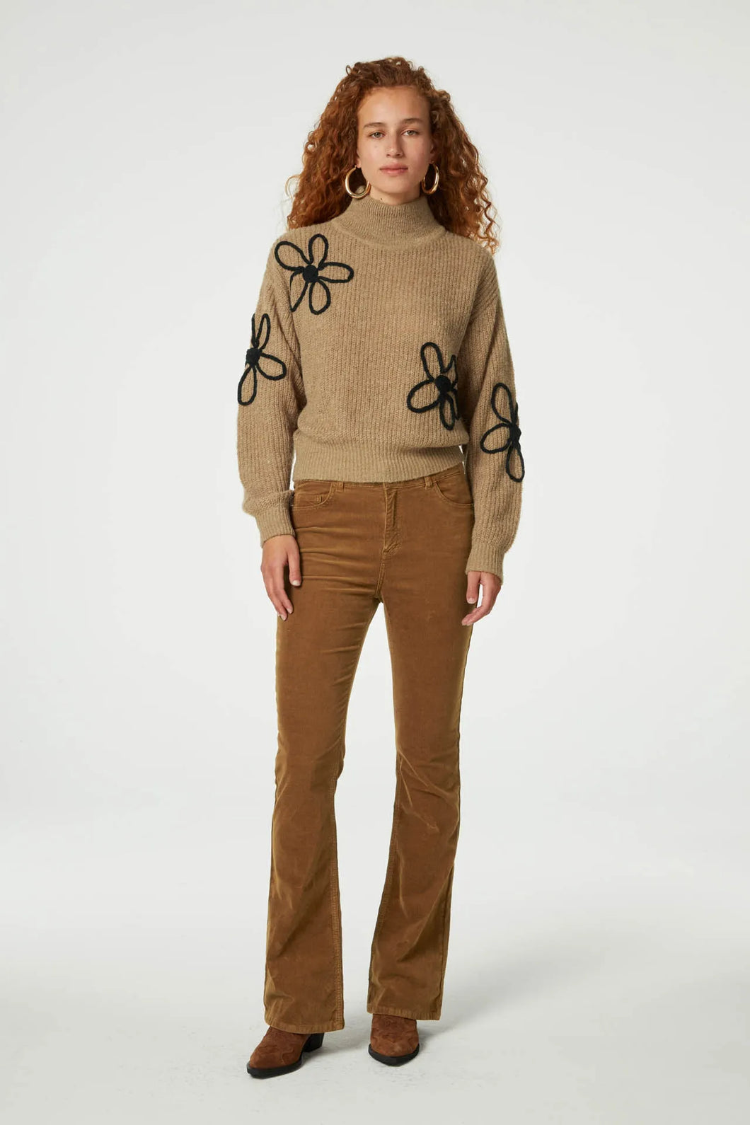 Fabienne Eva Flare Trousers Toffee