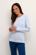 Load image into Gallery viewer, Kaffe Liddy Striped Tee, Cream/Blue
