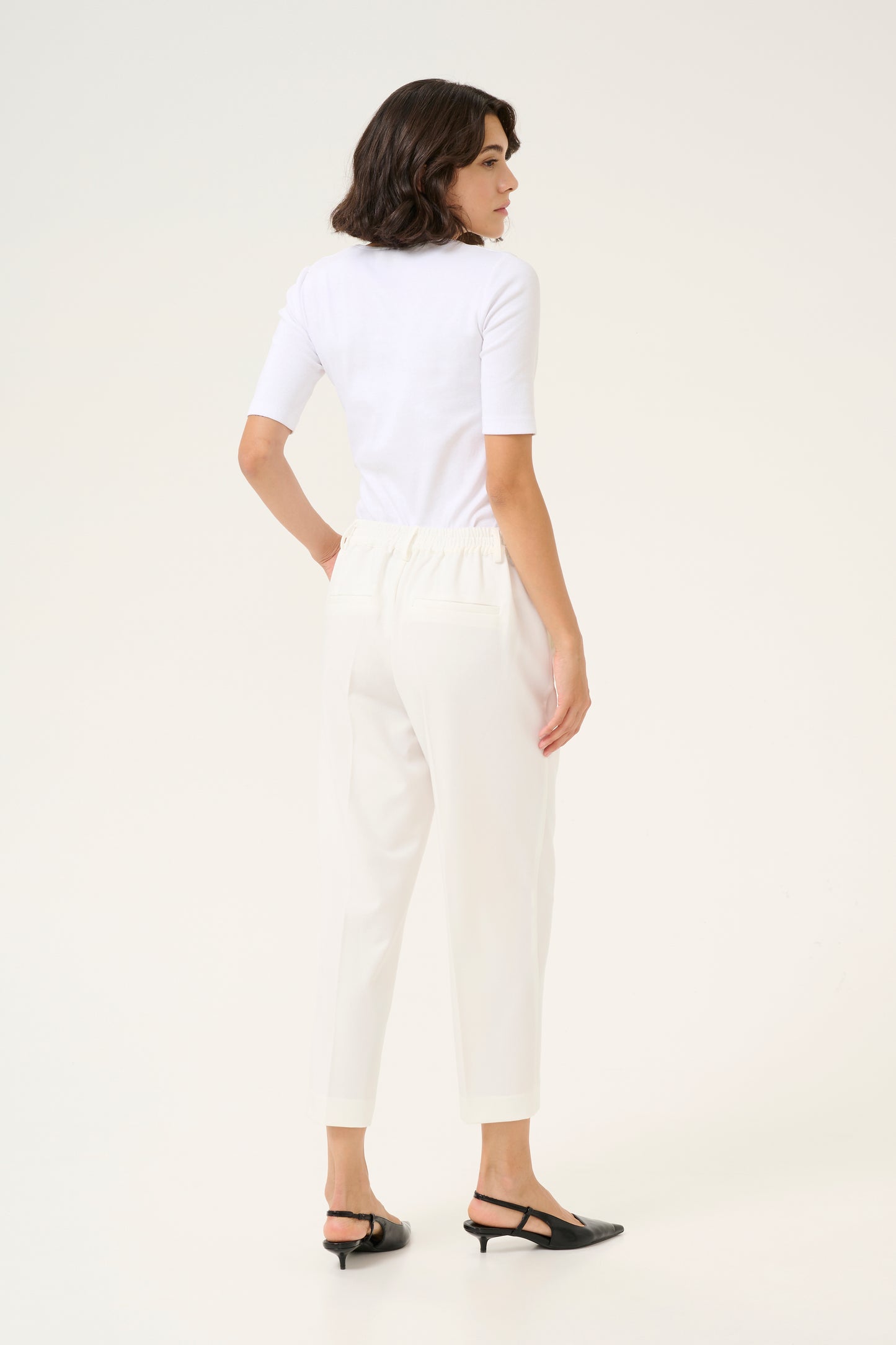 Kaffe Sakura Cropped Pants Chalk