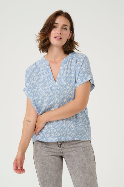 Kaffe Ano Blouse Blue/White