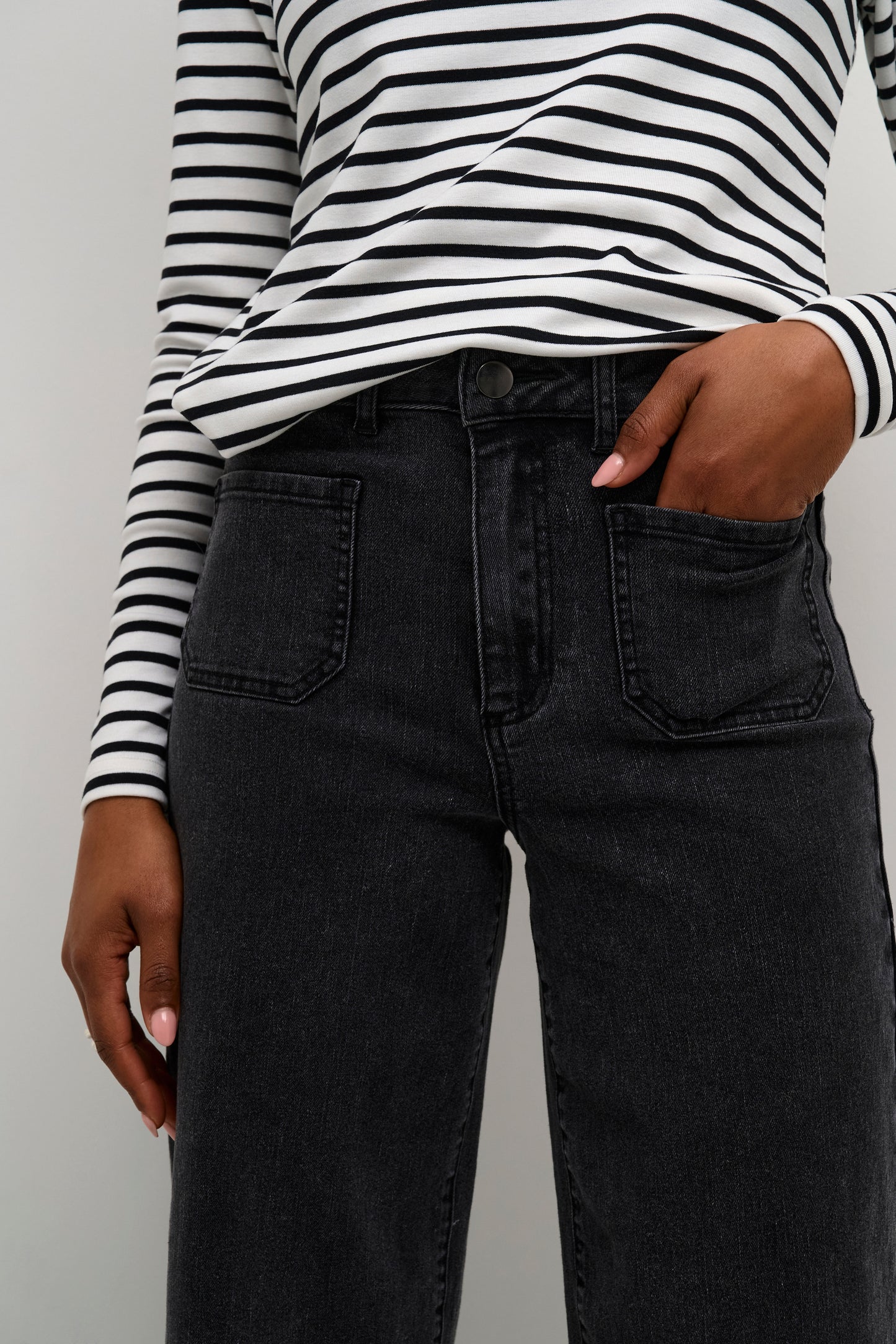 Kaffe Karla Hw Flared Jeans Black