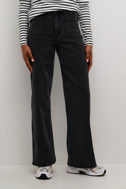 Kaffe Karla Hw Flared Jeans Black