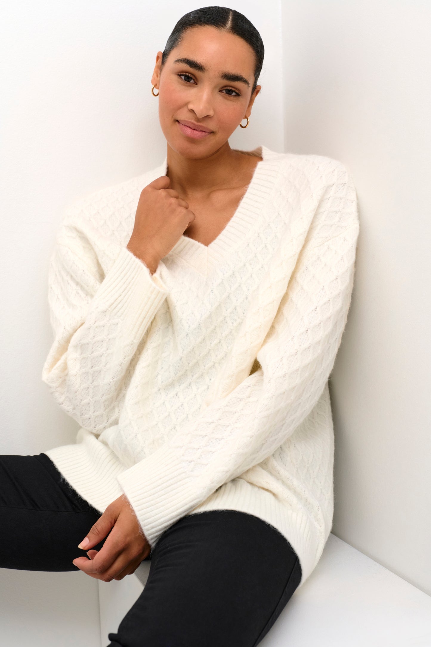 Kaffe Selma Knit Pullover Chalk