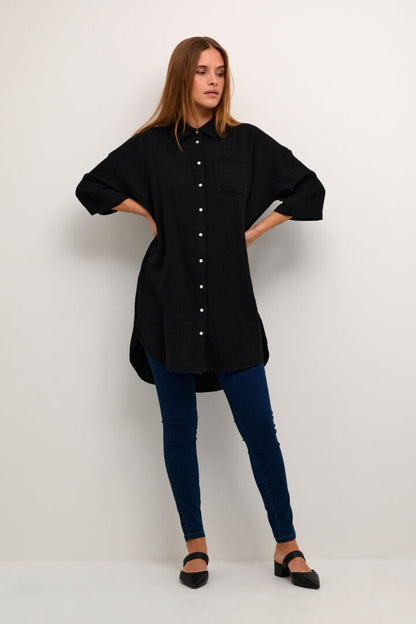 Kaffe Vafla Long Shirt Black