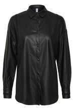Load image into Gallery viewer, Culture Cassandra Pleather Shirt, Black
