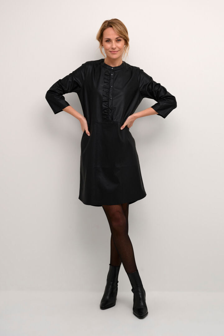 Culture Cassandra Frill Dress, Black