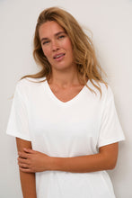 Load image into Gallery viewer, Kaffe Frida V-Neck T-Shirt, Chalk
