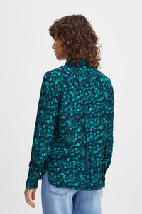 Ichi Shee Shirt, Green Floral