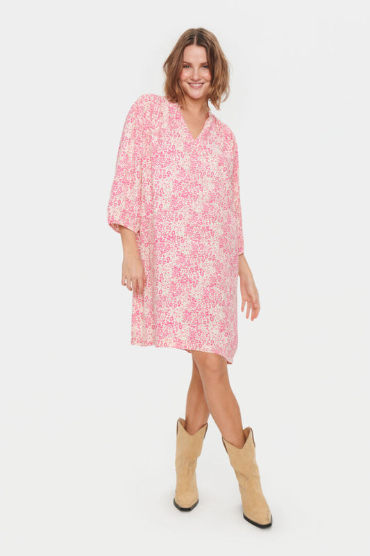 Saint Dacia Dress Pink Leopard