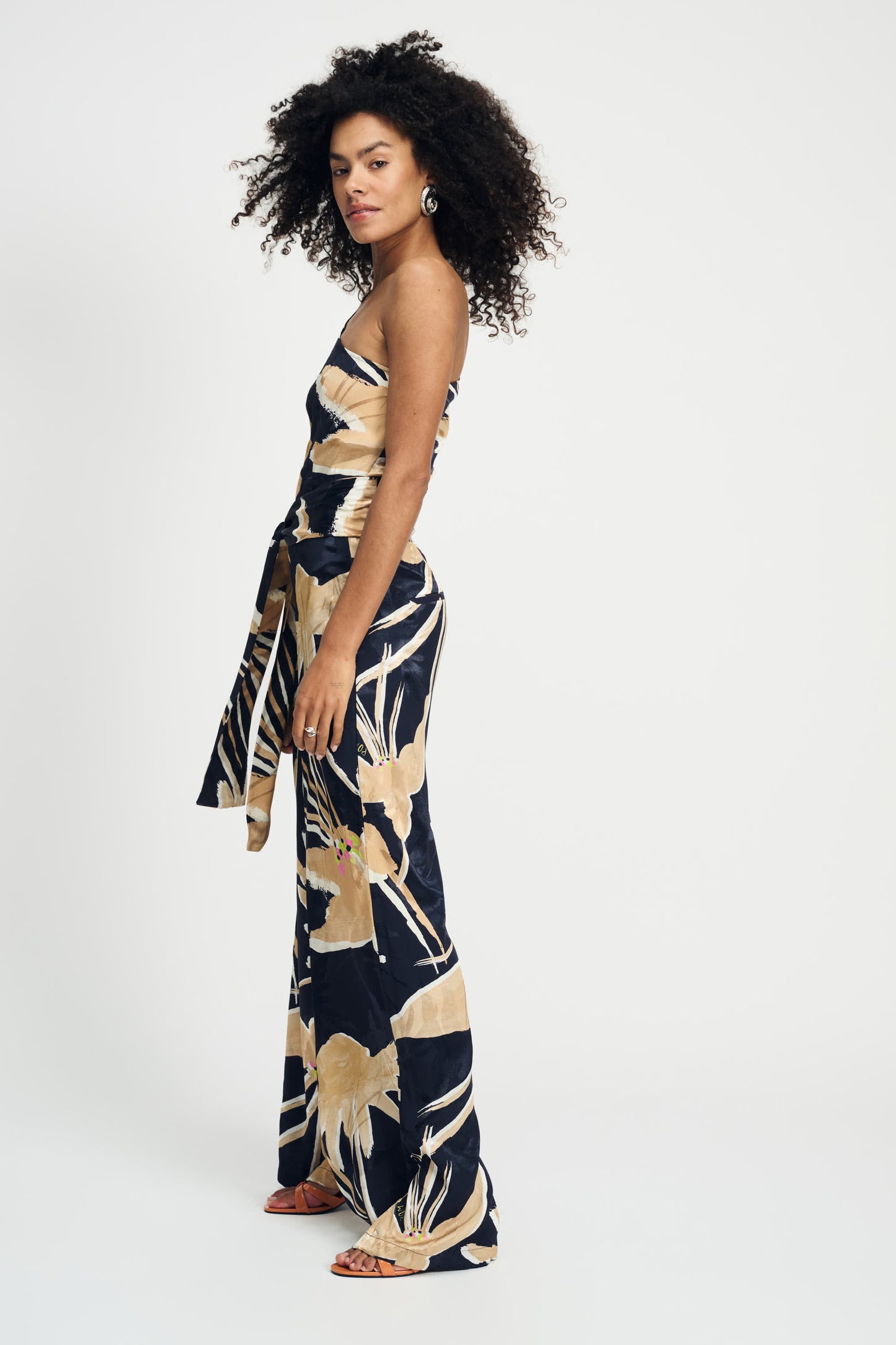 Pom One Shouldered Jumpsuit, Artisan Sand
