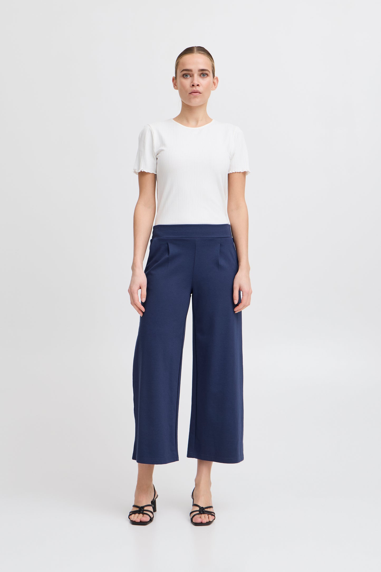 Ichi Kate Wide Pants Midnight Blue