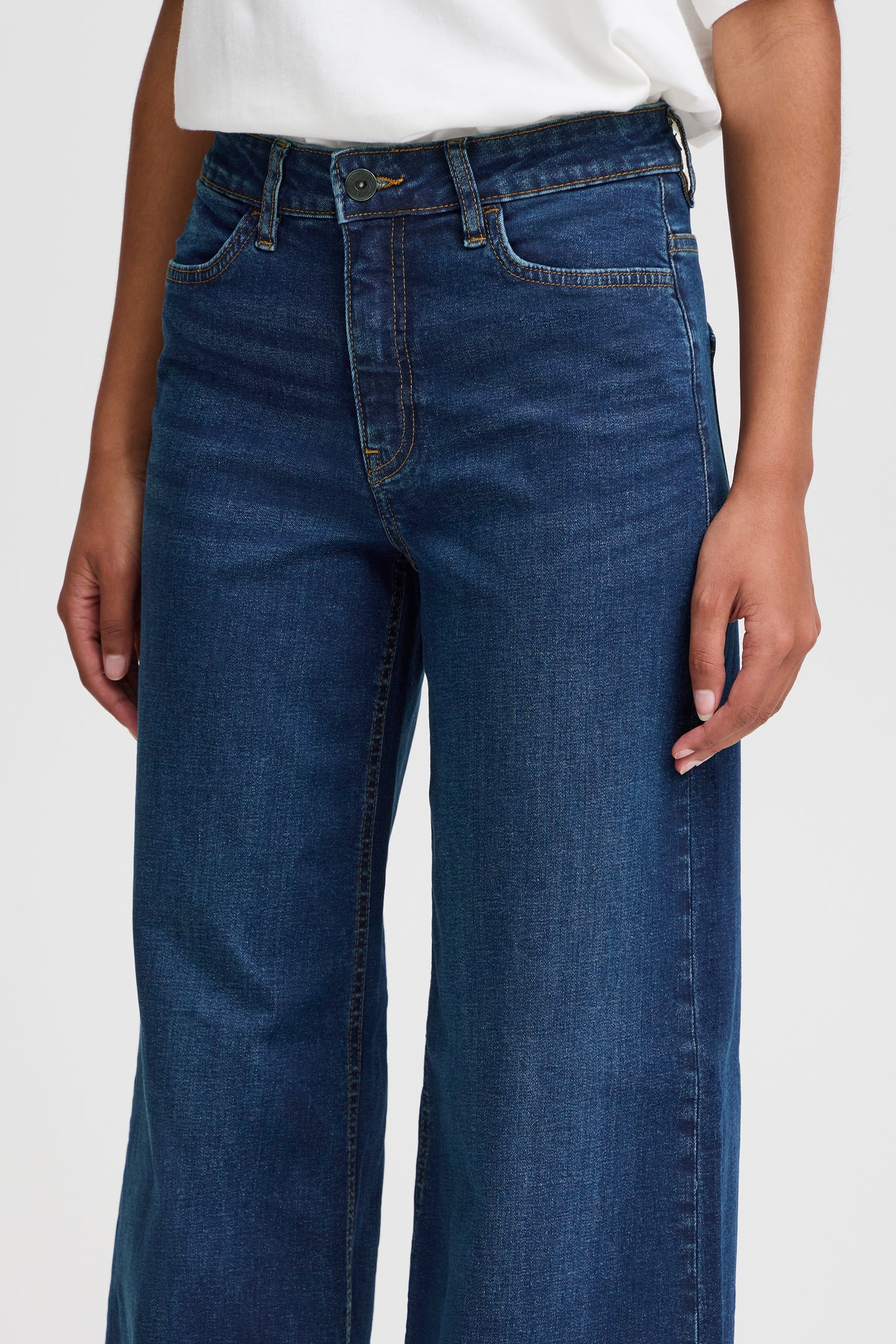 Ichi Twiggy Wide Legged Jeans Blue Denim