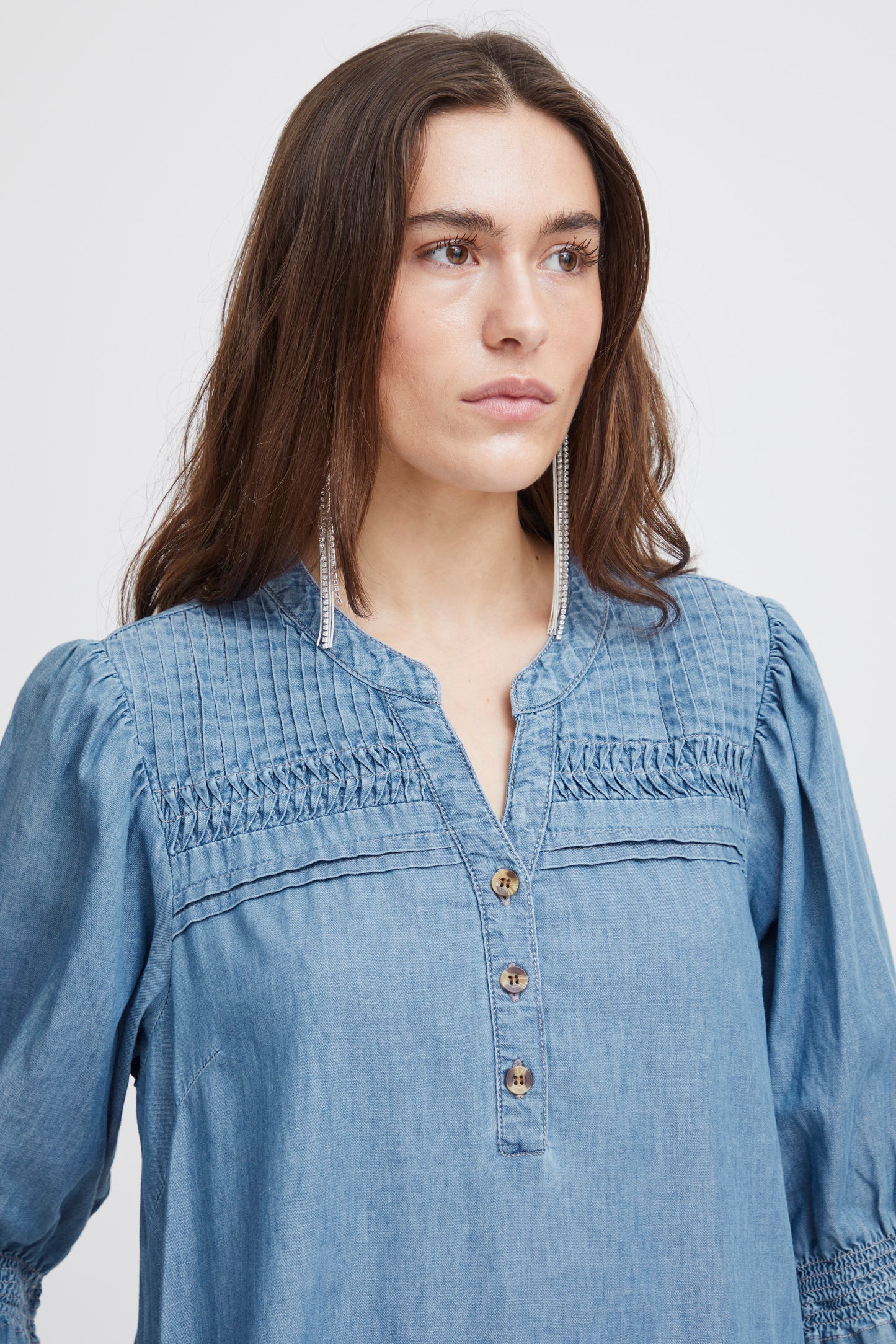 Ichi Ancey Dress Light Denim