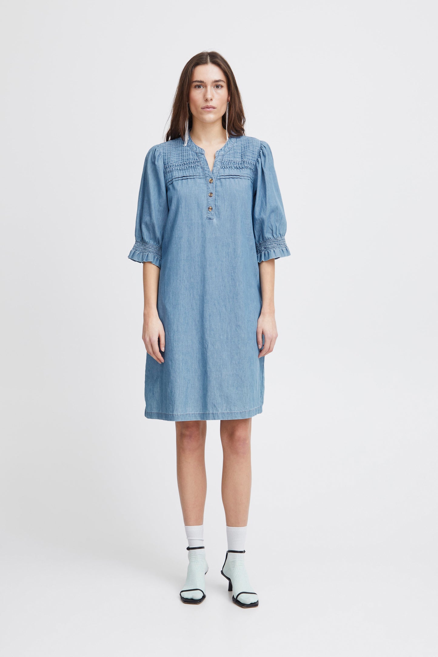 Ichi Ancey Dress Light Denim