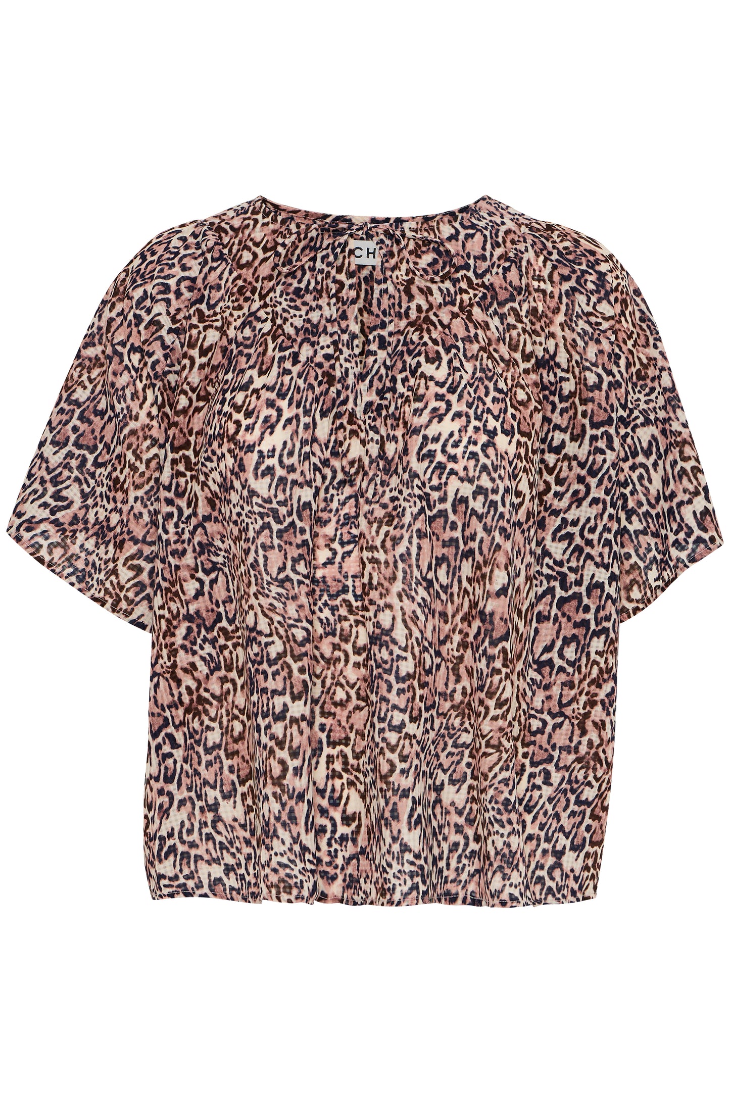 Ichi Safary Short Sleeved Top Leopard