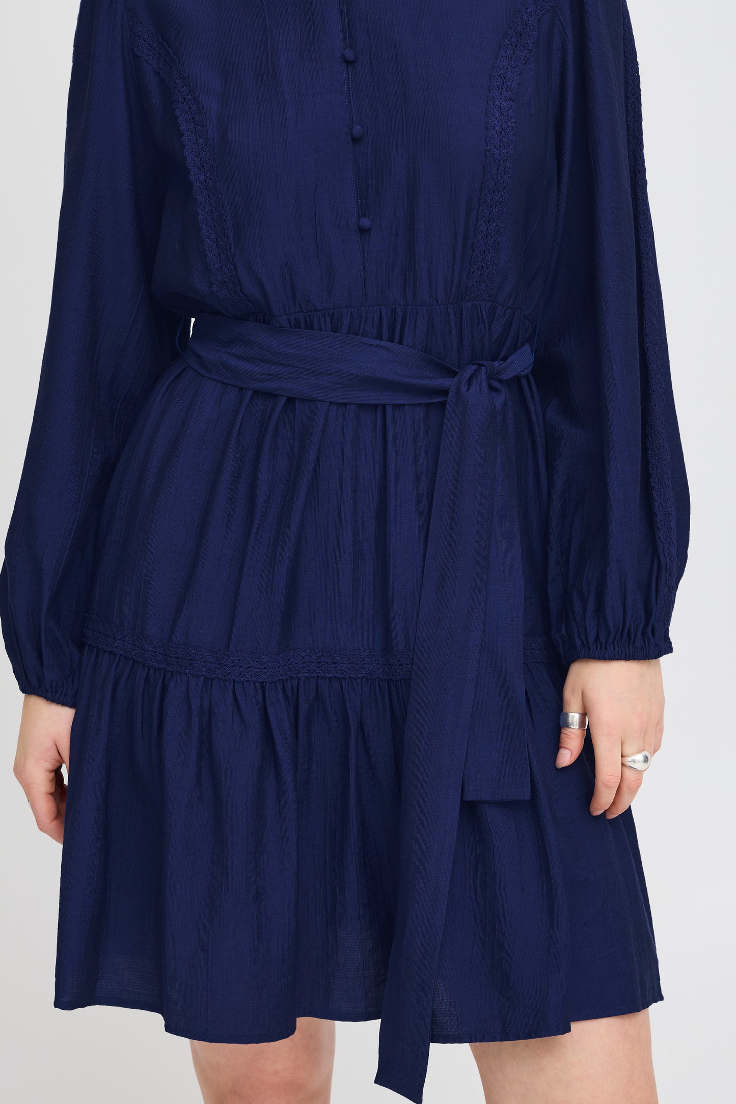 Ichi Evina Dress Midnight Blue