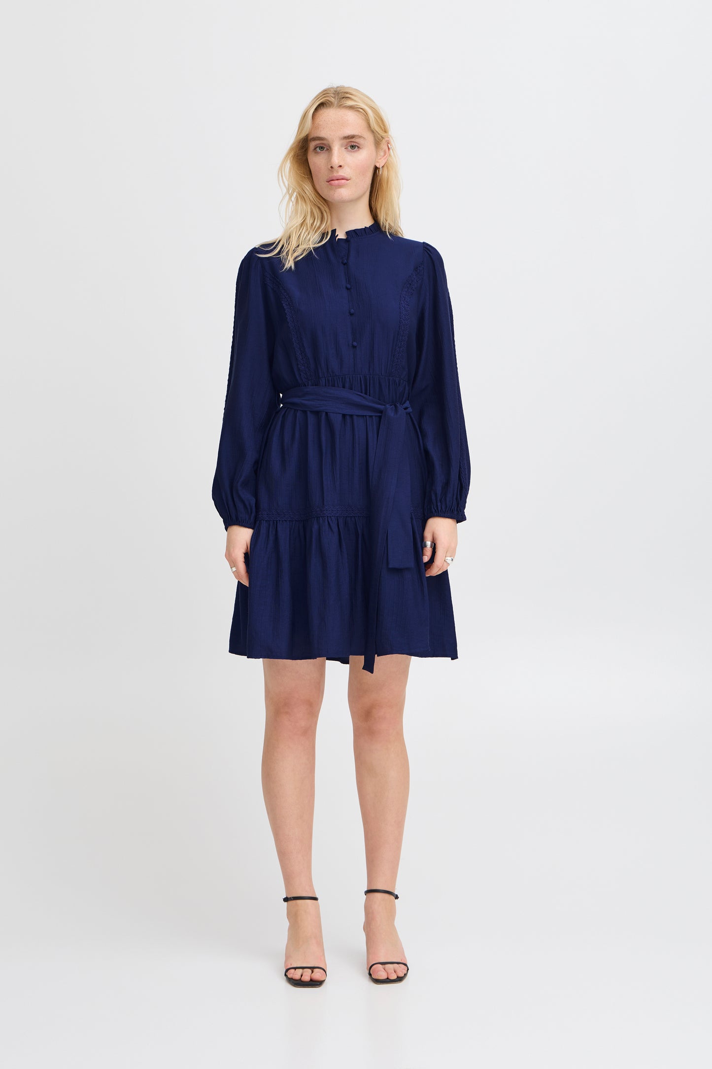 Ichi Evina Dress Midnight Blue