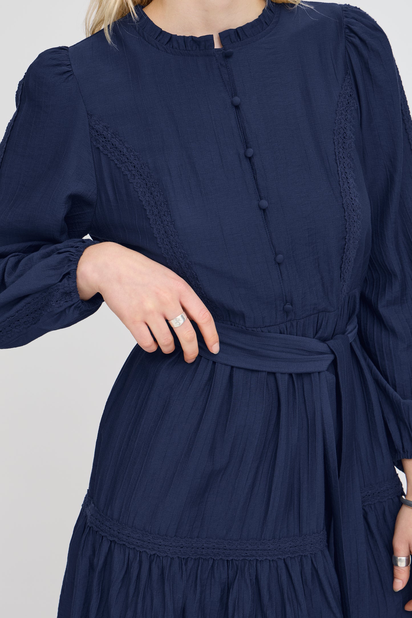 Ichi Evina Dress Midnight Blue