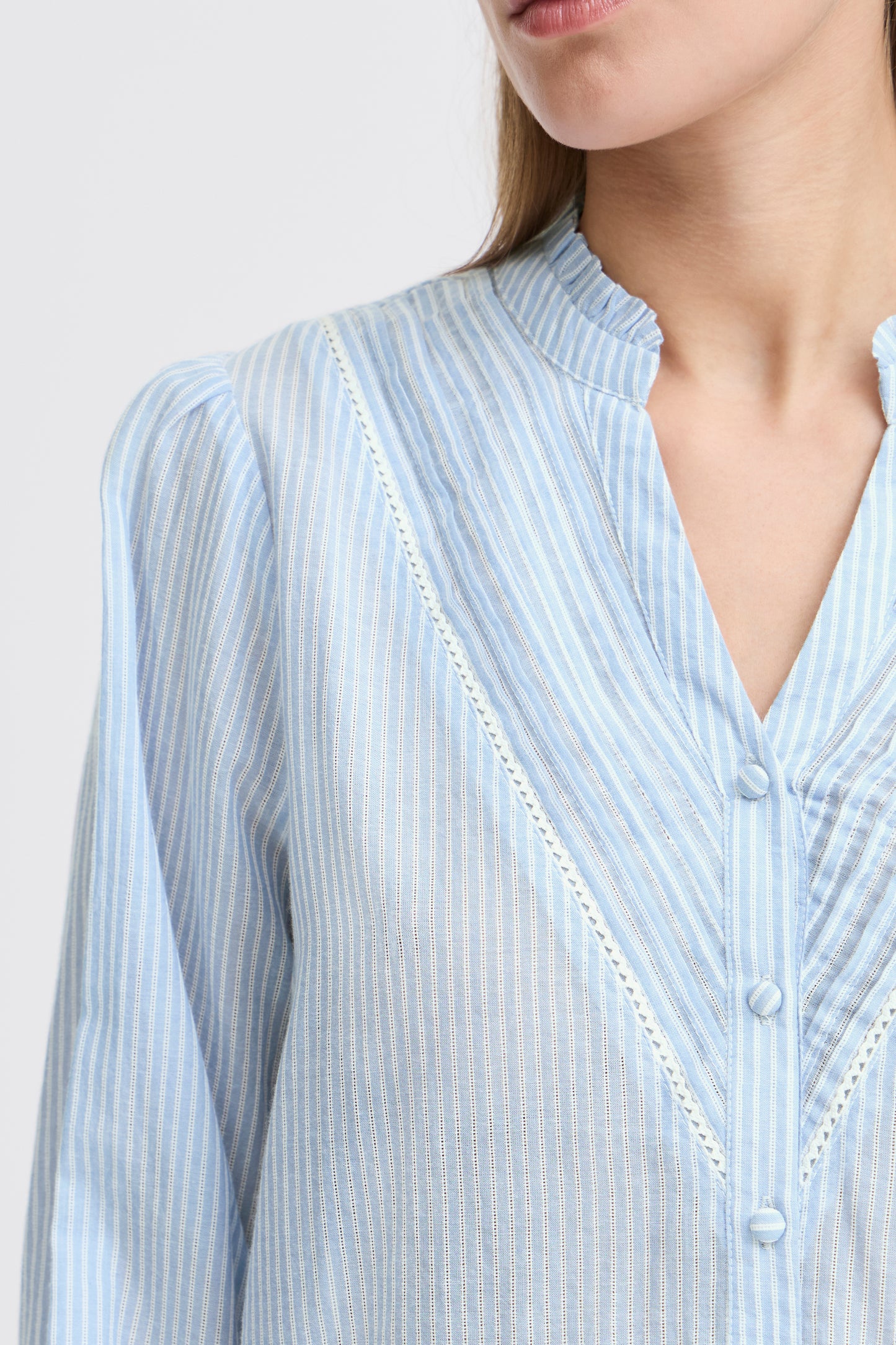 Ichi Romancy Shirt Blue/White Stripe