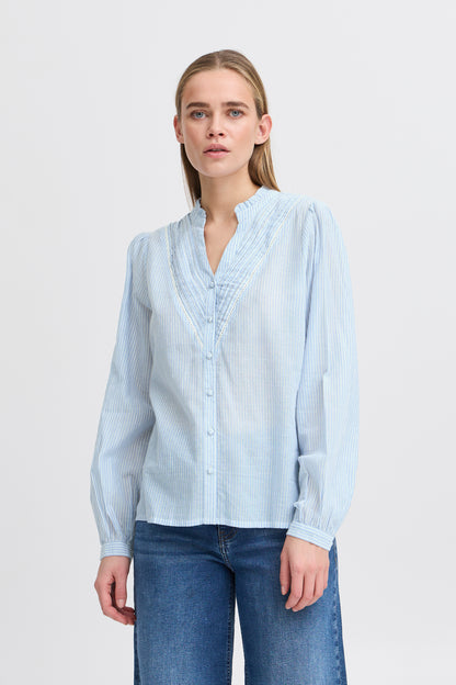 Ichi Romancy Shirt Blue/White Stripe