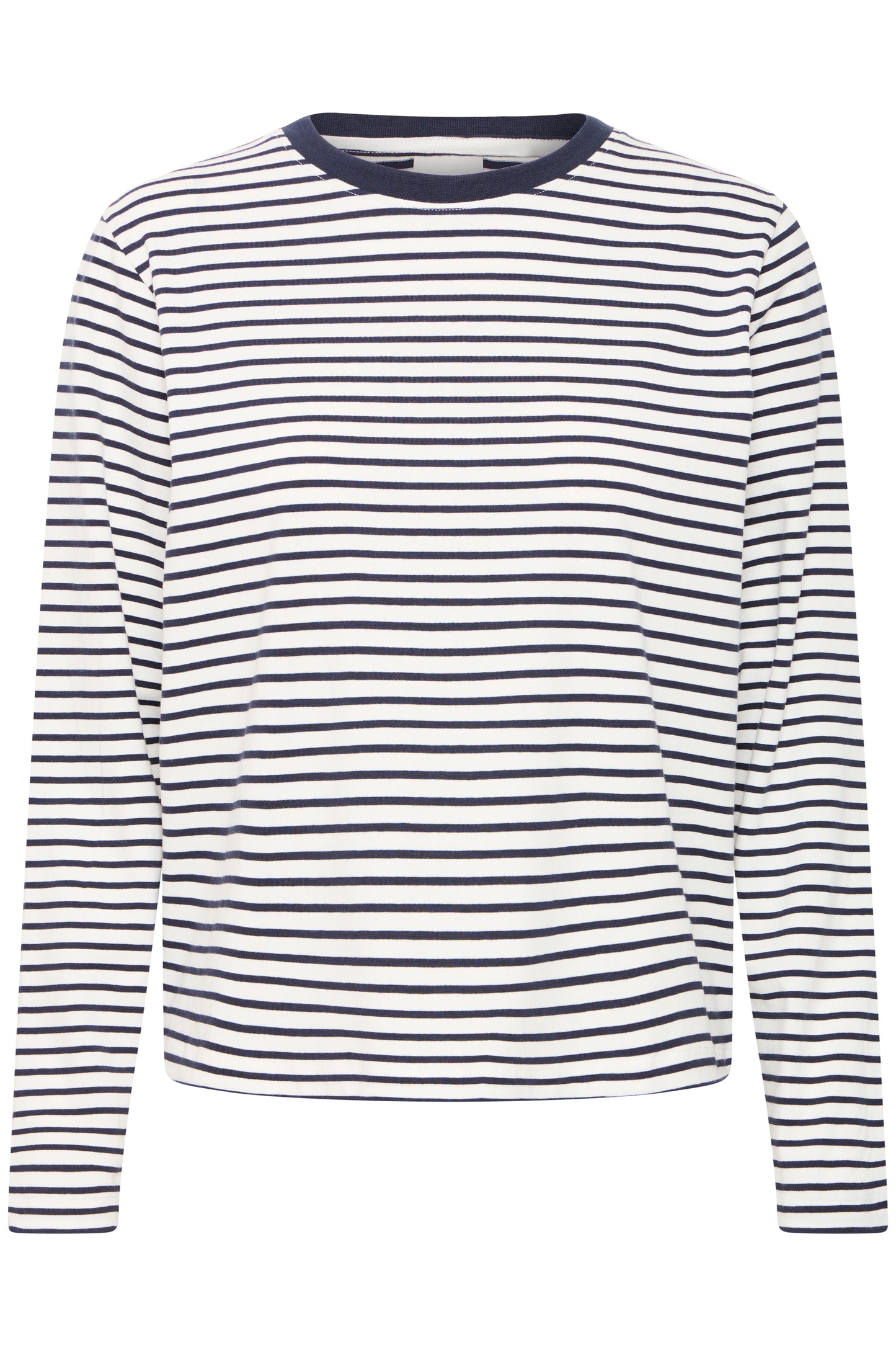 Ichi Mira Loose Long Sleeved Top Cream/Navy