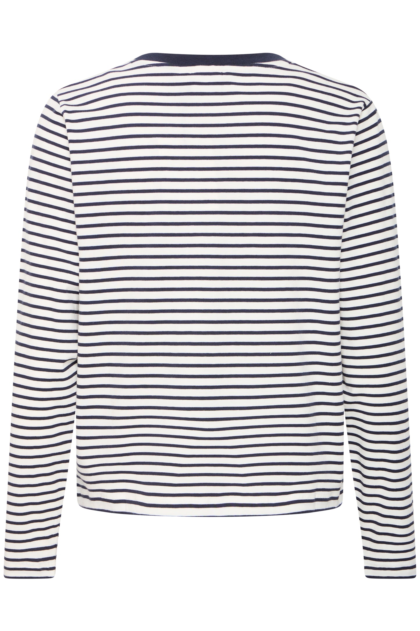 Ichi Mira Loose Long Sleeved Top Cream/Navy