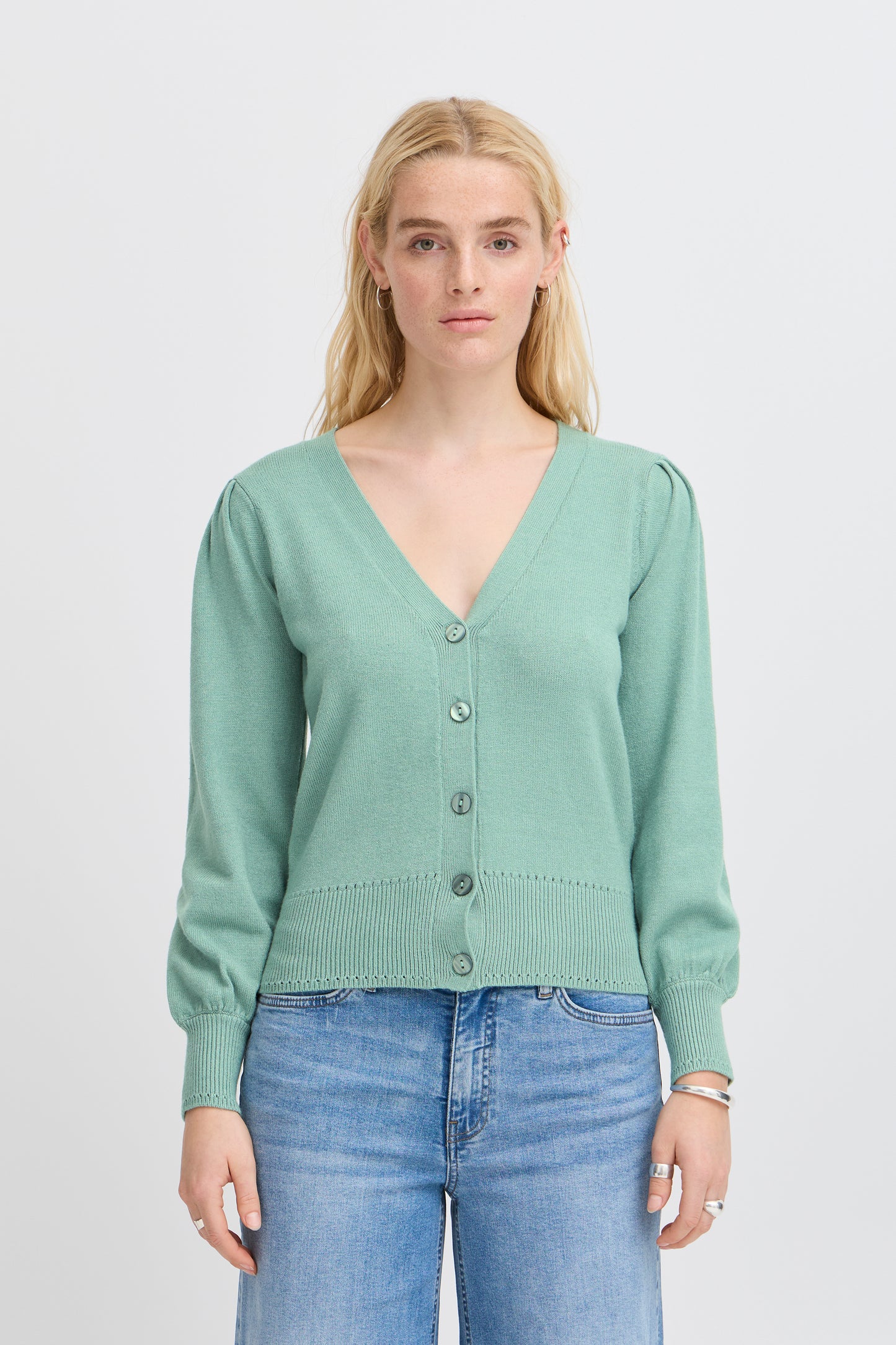 Ichi Sella Cardigan Sage Green,