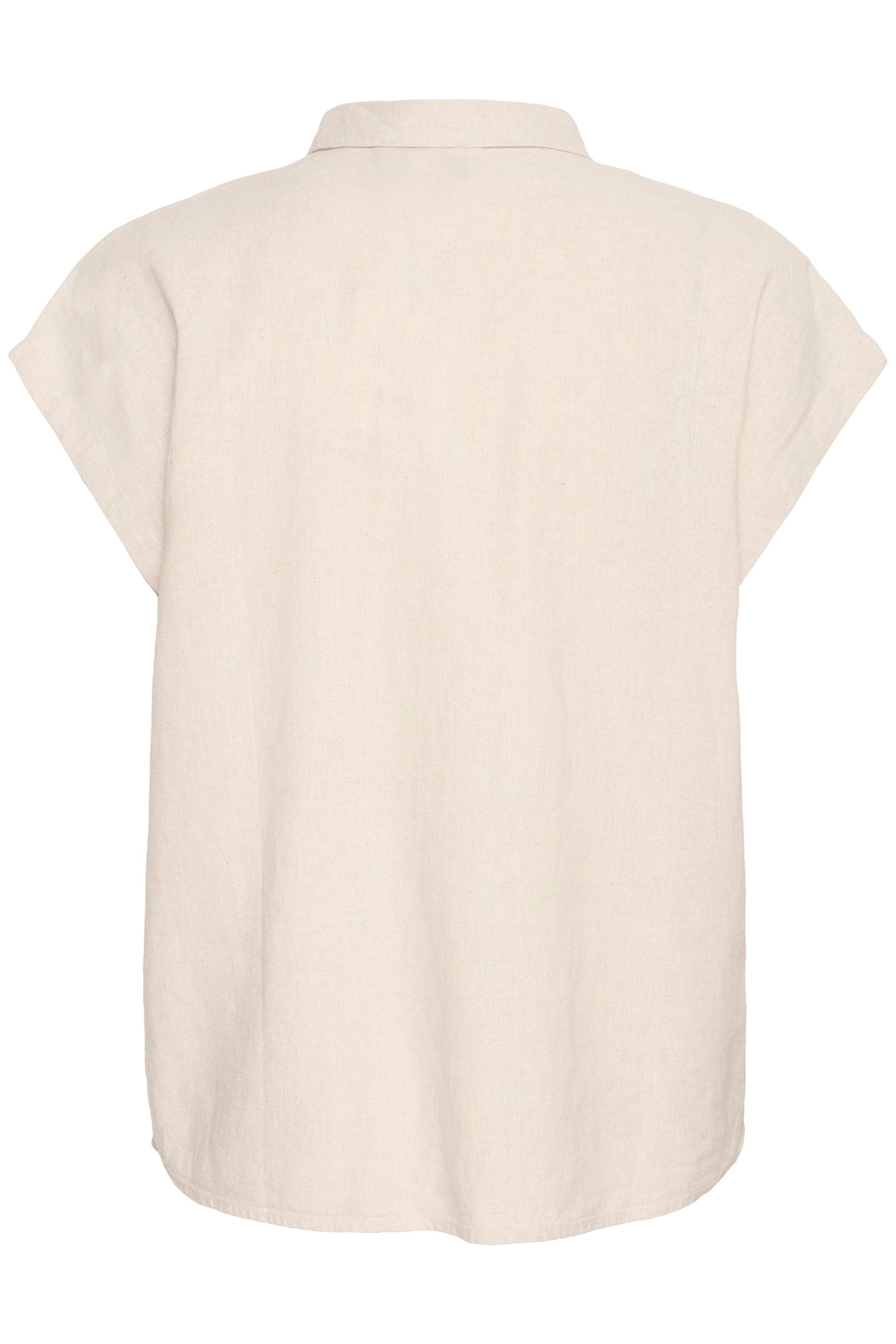 Ichi Linno Short Sleeved Shirt, Ecru