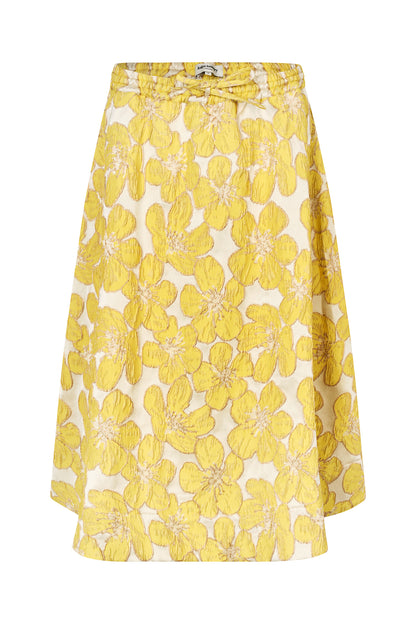 Lollys Bristol Midi Skirt, Yellow