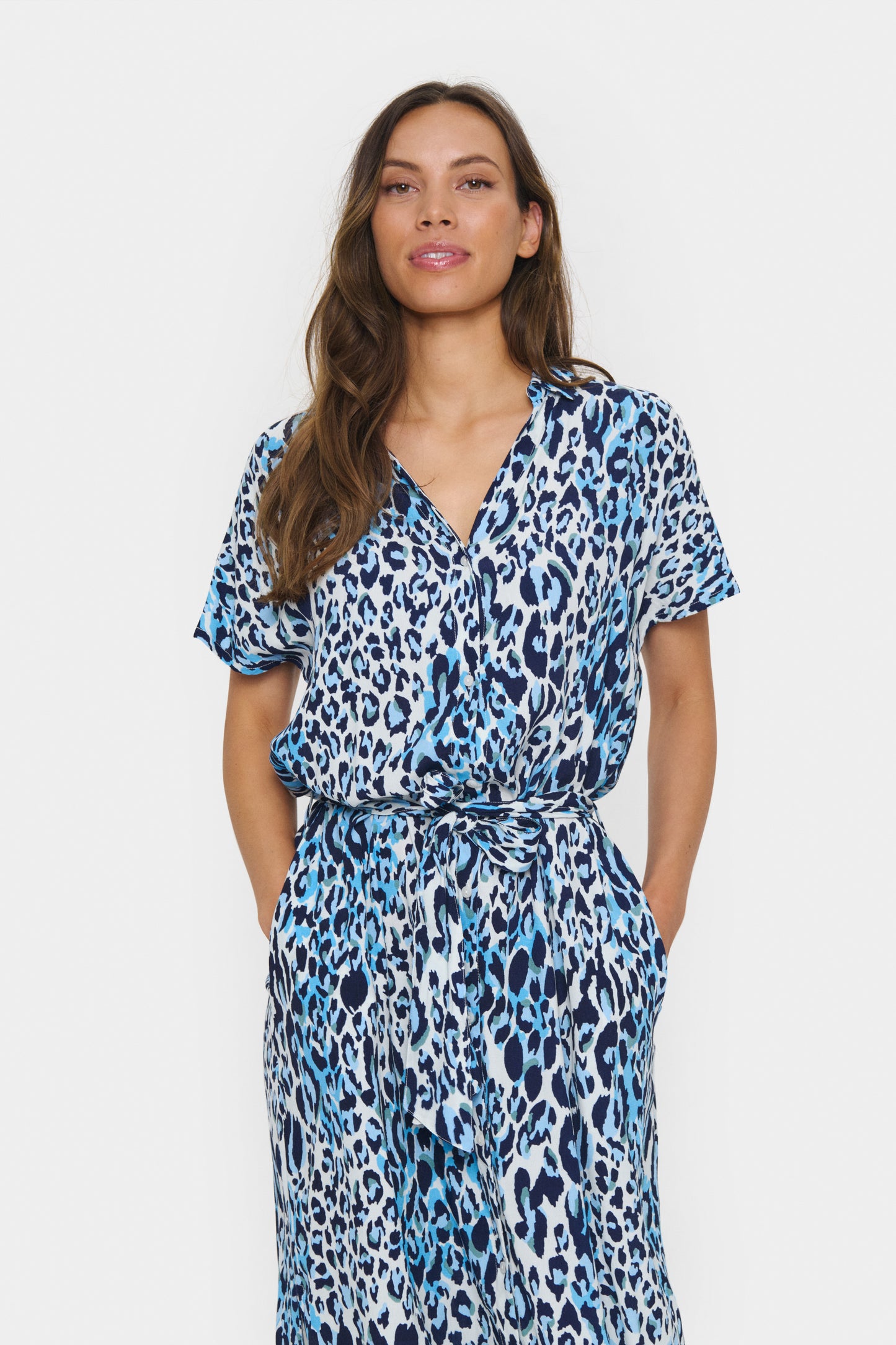 Saint Blanca Dress Blue Animal