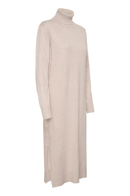 Saint Mila Roll Neck Long Dress Beige