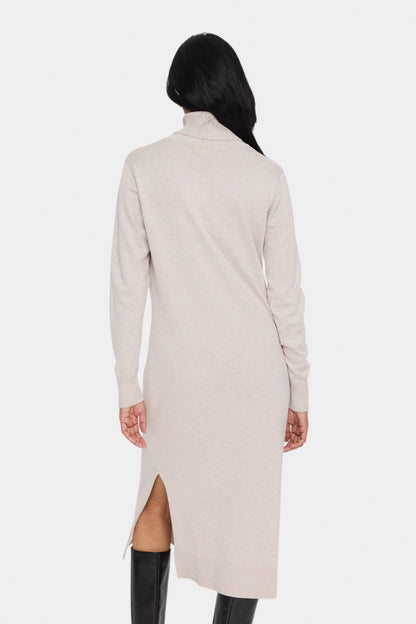 Saint Mila Roll Neck Long Dress Beige