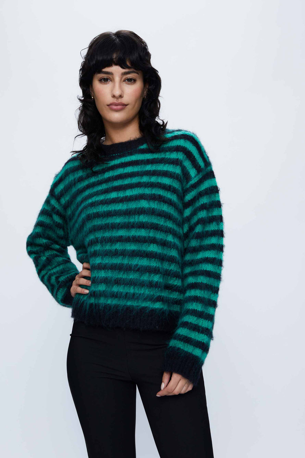 Wild Pony Striped Sweater, Green