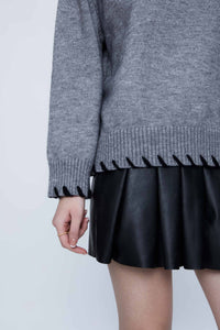 Wild Pony Hign Neck Knit Grey