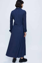 Load image into Gallery viewer, Wild Pony Long Satin Shirt Dress, Navy
