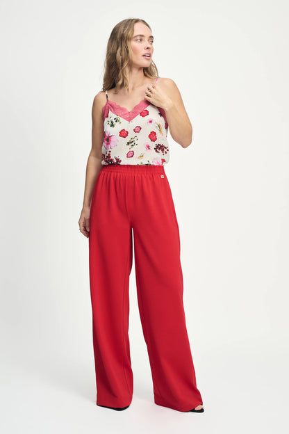 Pom Scarlet Red Summer Pants Red