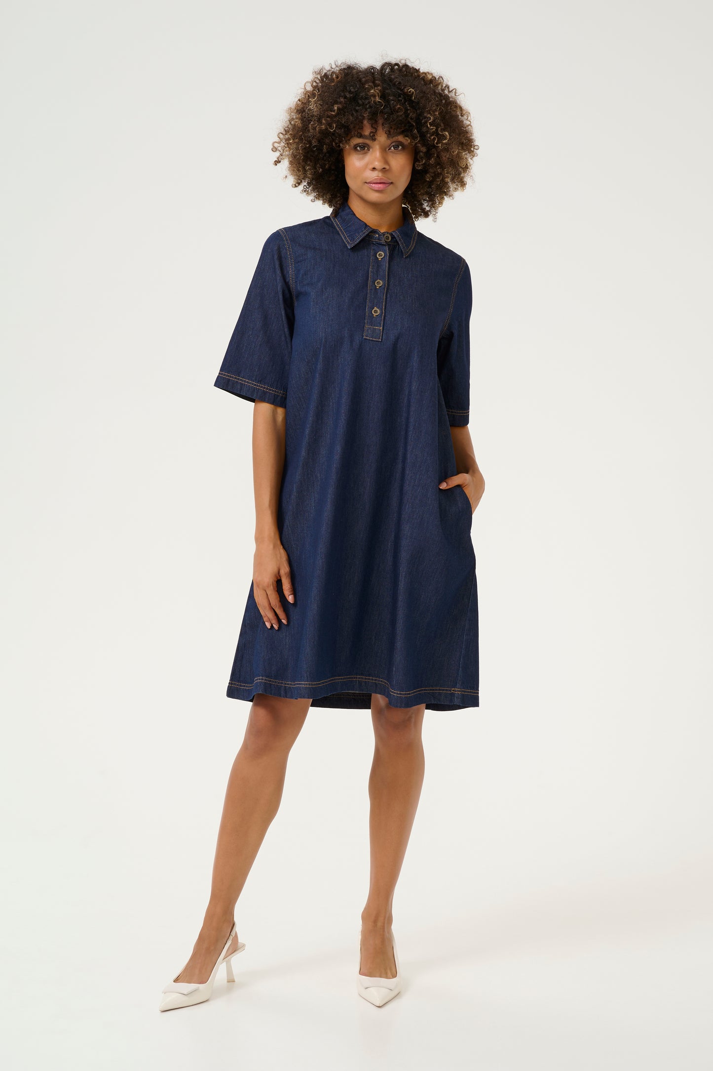 Culture Winnie Arpa Dress Blue Denim