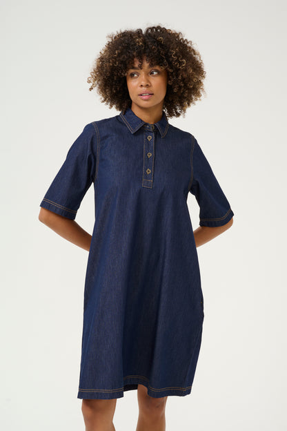 Culture Winnie Arpa Dress Blue Denim