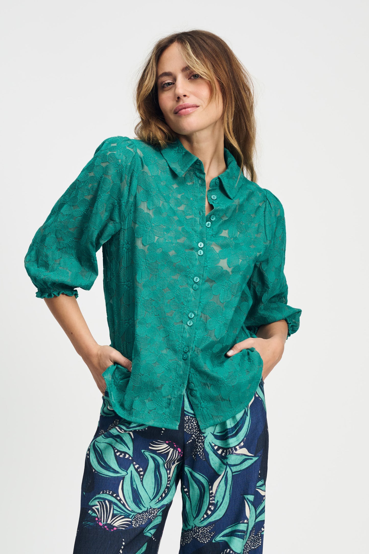 Pom Fresh Green Blouse Green