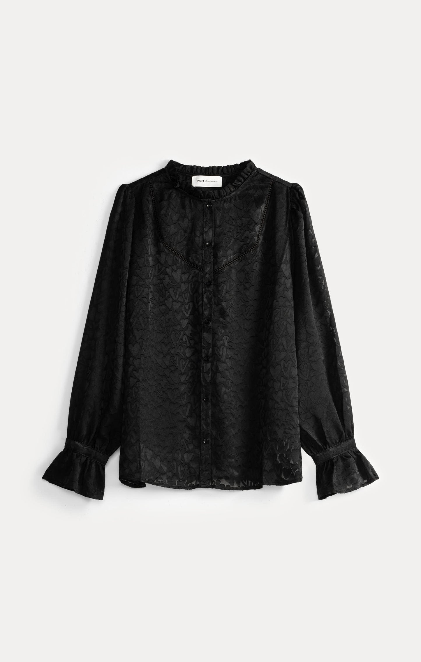 Pom Hearts Blouse Black