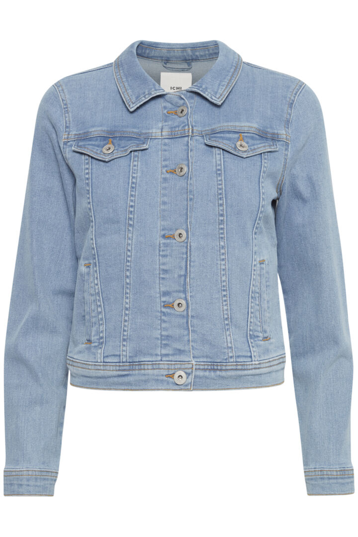 Ichi Stampe Denim Jacket, Light Denim