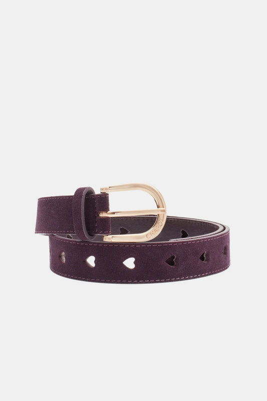 Cut It Out Heart Belt Eggplant