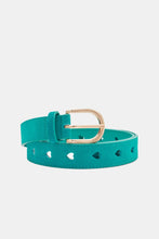 Load image into Gallery viewer, Cut It Out Heart Belt Teal
