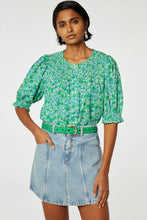 Load image into Gallery viewer, Fabienne June Short Sleeve Blouse, Green
