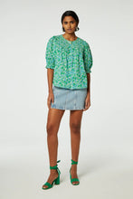 Load image into Gallery viewer, Fabienne June Short Sleeve Blouse, Green

