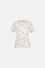 Load image into Gallery viewer, Fabienne Phil V-Neck Tee Cream/Pink
